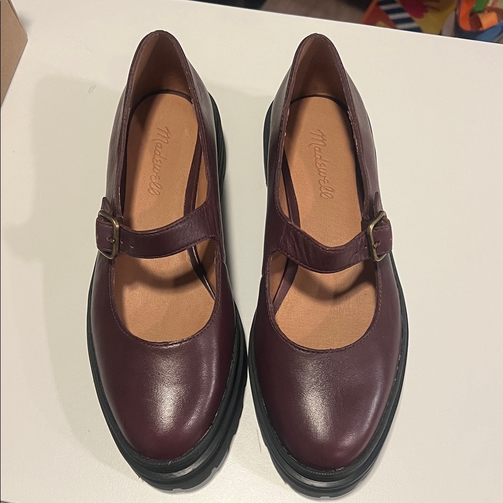 Madewell Women's Dark Red Mary Jane Flats
